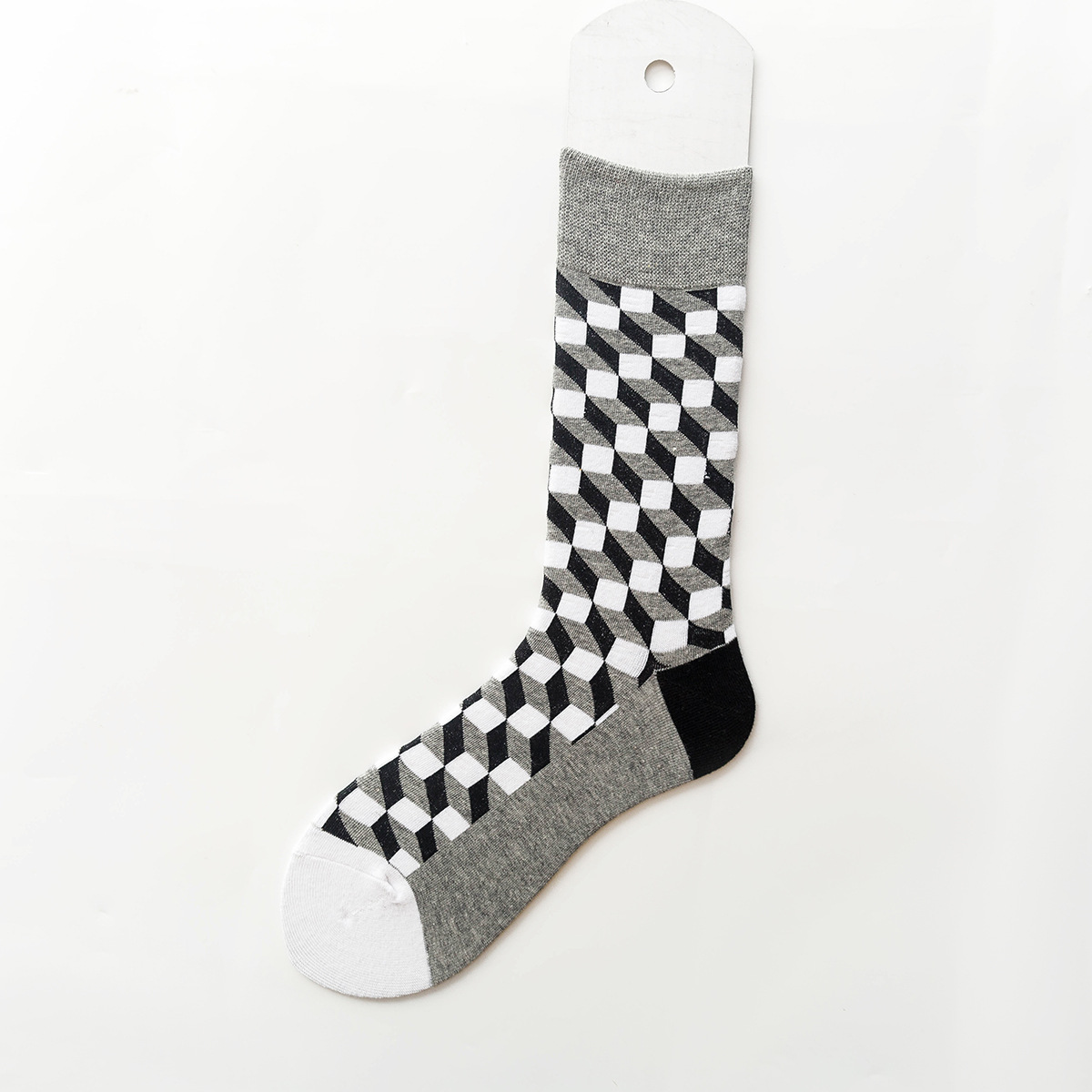 2020 Fall And Winter Fashion Wild Men And Women In Tube Socks Couple Socks Geometric Lattice Camouflage Socks